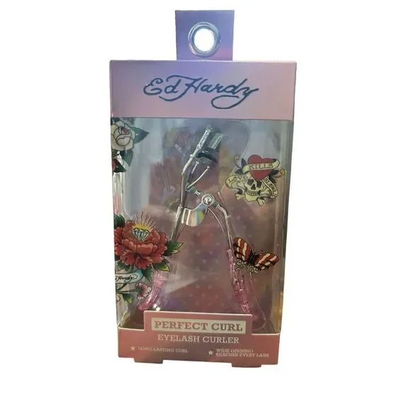 Ed Hardy Perfect Curl Eyelash Curler with Pink Handles - Picture 3 of 4